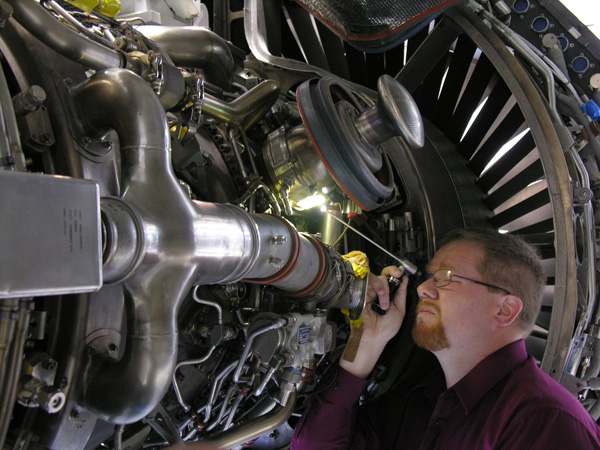 Rigid scope inspection engine